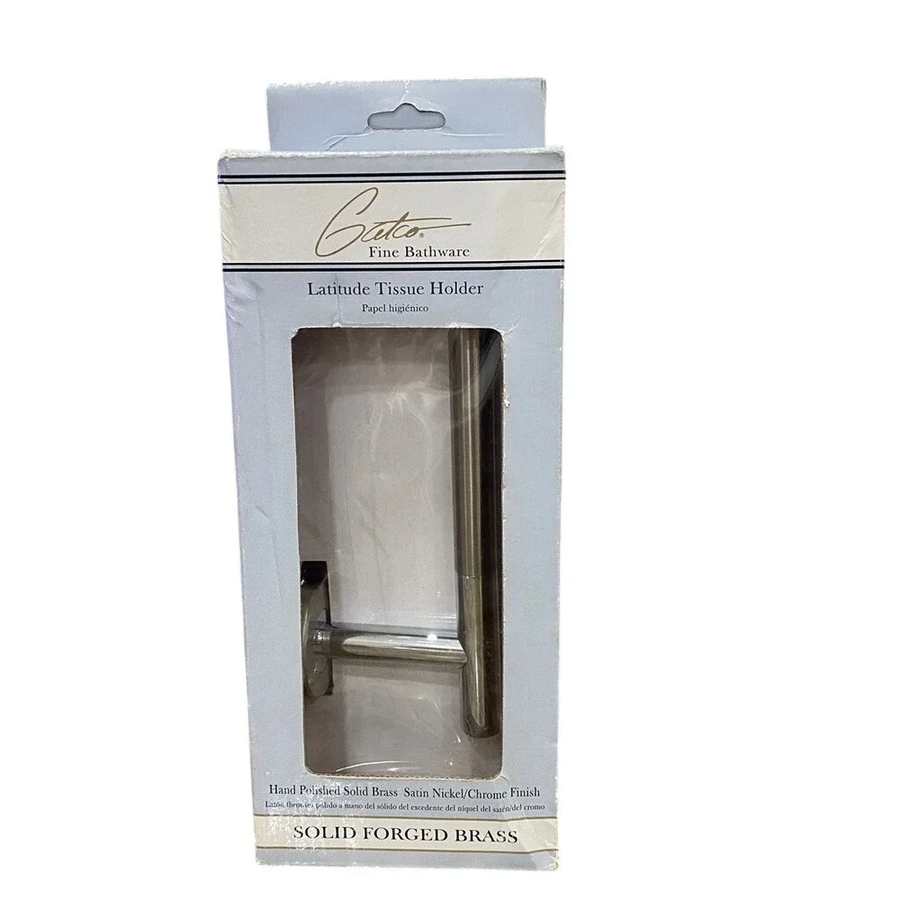 Gatco Latitude Toilet Tissue Holder Solid Brass Satin Nickel Chrome‎ Modern 4203